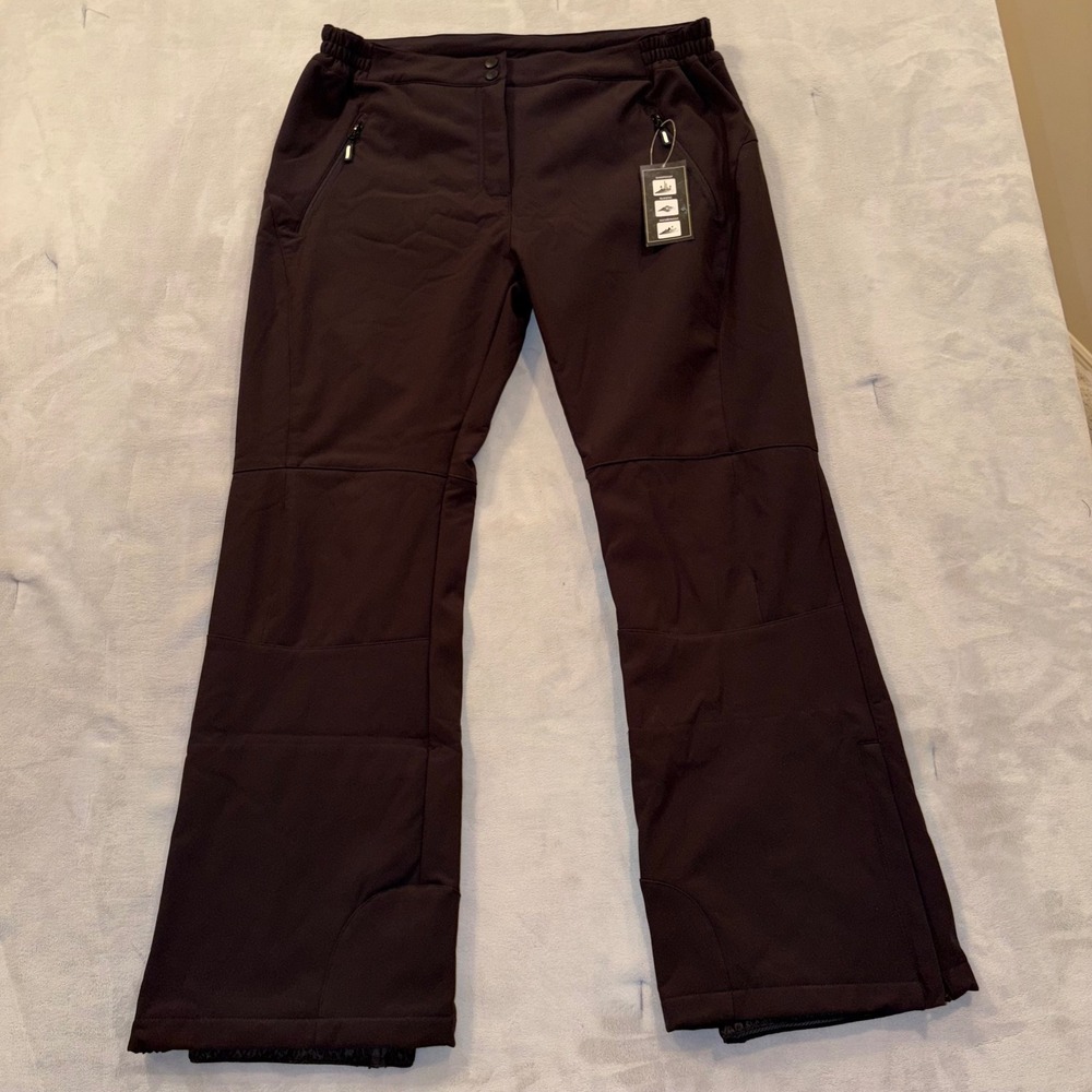 Outdoor Ventures Mens Black Softshell Snow Pants Waterproof Fleece Lined 2XL/SL‎